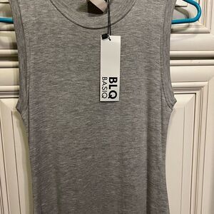 BLQ Basic Revolve Women's Grey Midi Tank Dress Size 1